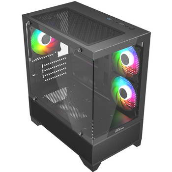 CAIXA MATX SLAYER RX34 CRYSTAL 3X FAN ARGB + CONT.