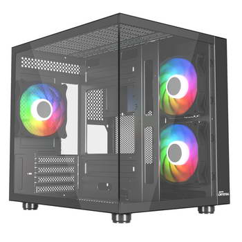 CAIXA MATX SLAYER RX44 CRYSTAL 3X FAN ARGB + CONT.