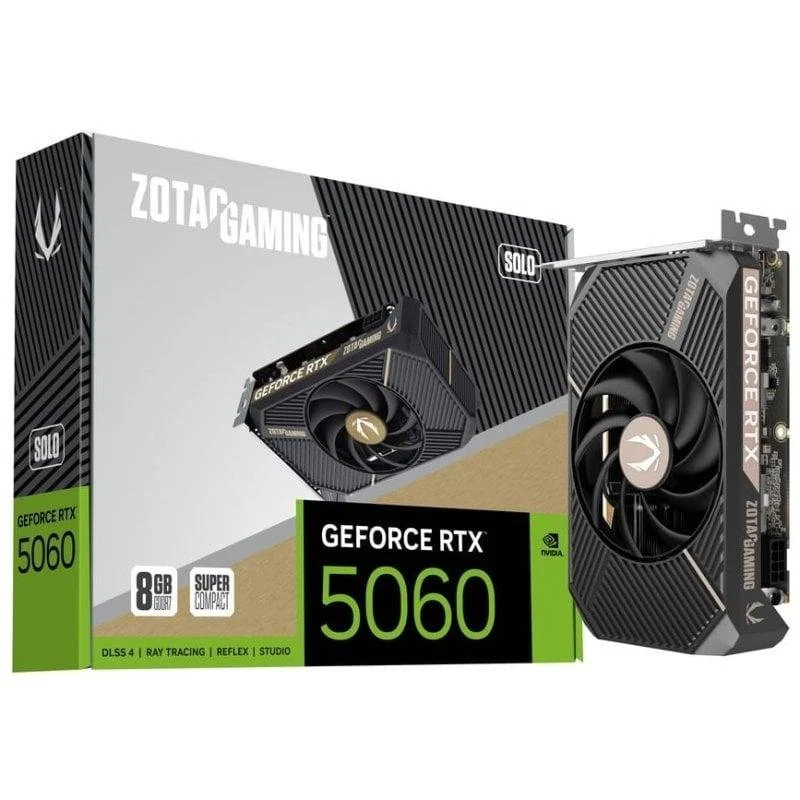 Placa gráfica Zotac GeForce RTX 5060 SOLO 8GB GDDR7 Reflex 2 RTX AI DLSS4