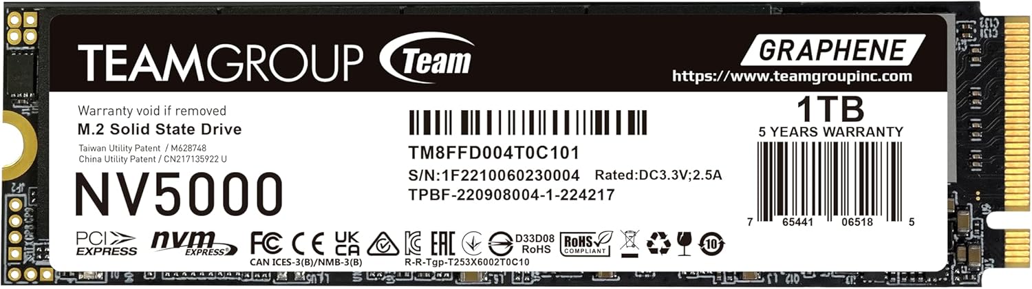 SSD Team Group NV5000 1TB Gen4 M.2 NVMe (4500/1900MB/s)