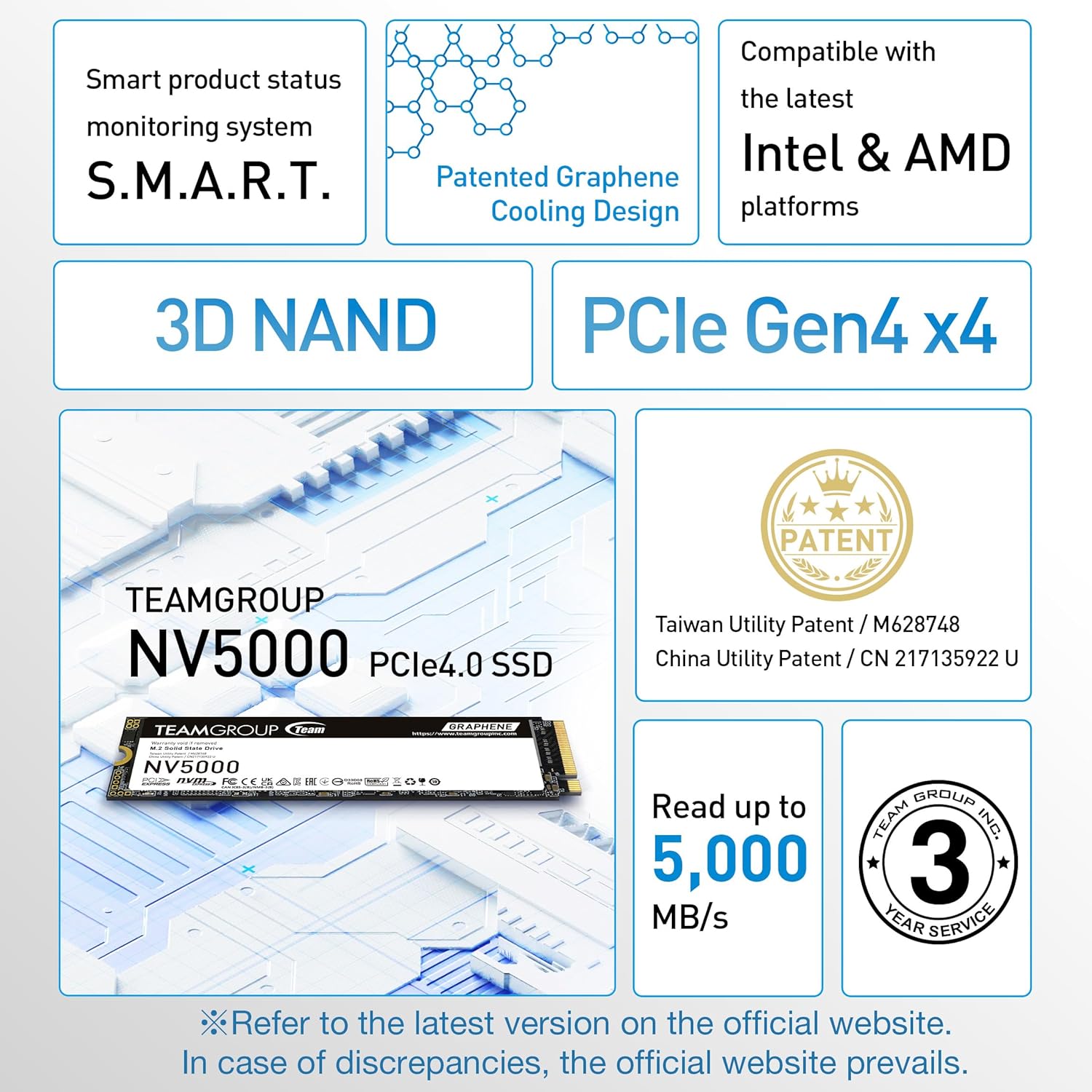 SSD Team Group NV5000 1TB Gen4 M.2 NVMe (4500/1900MB/s)